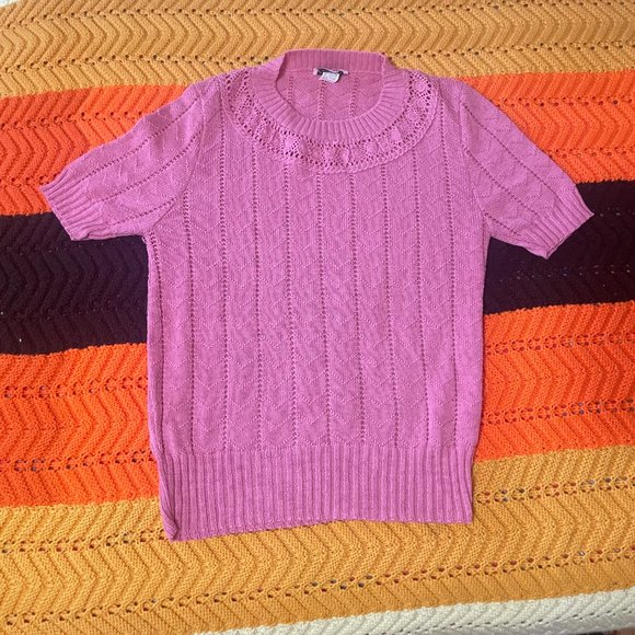 80s Cuddle knit made-in-the-USA pink shirt! - Picture 9 of 14